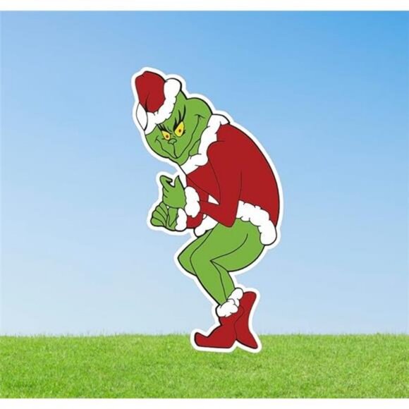 Stealing Christmas Lights DOUBLE SIDED Who ville Yard Card Sign - 3 Ft. Tall